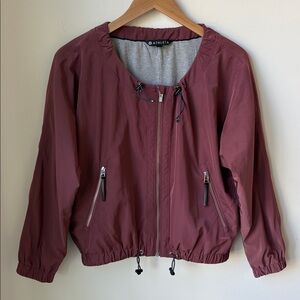 Athleta Chill Bomber Jacket in Crushed Berry Pockets Cinch Cord Outdoor Size S